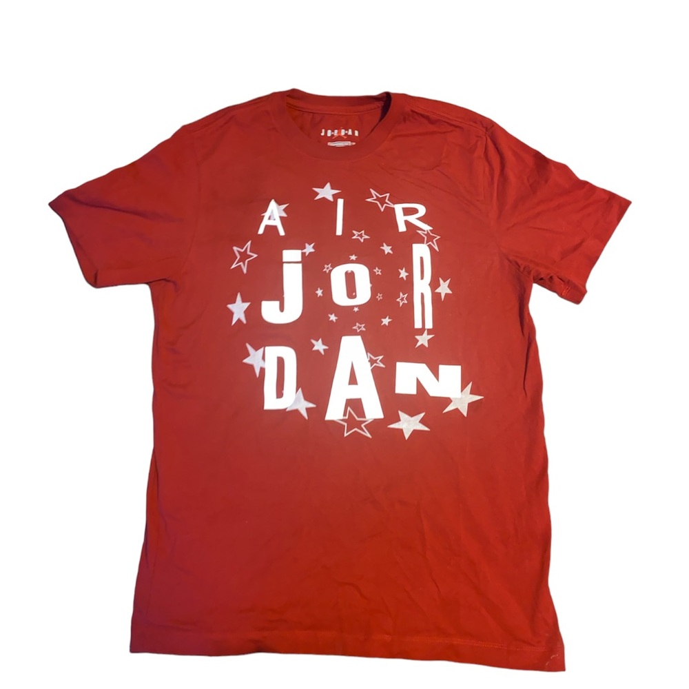 Retro Air Jordan Star Studded Red Tee. Size Medium